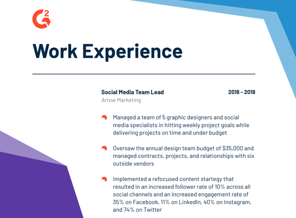 how to write a work experience summary